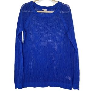 Talbots Royal Blue Open Stitch Sweater